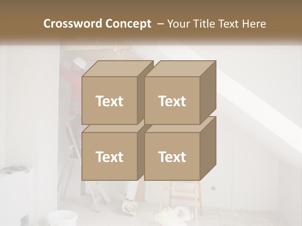 A Couple Of Men Working On A Wall In A Room PowerPoint Template