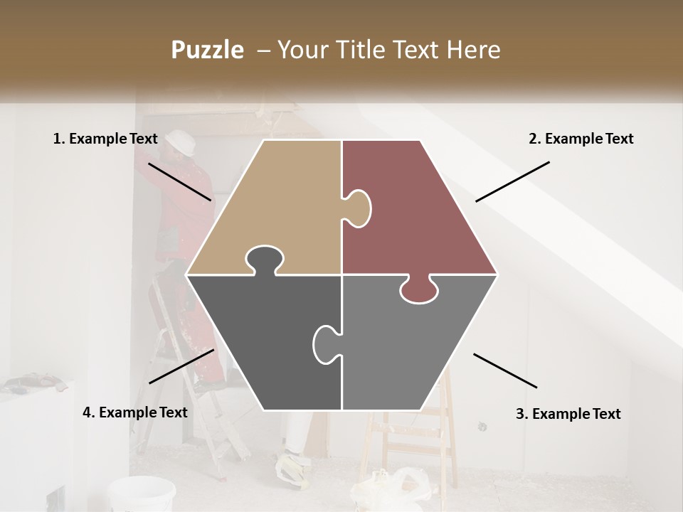 A Couple Of Men Working On A Wall In A Room PowerPoint Template