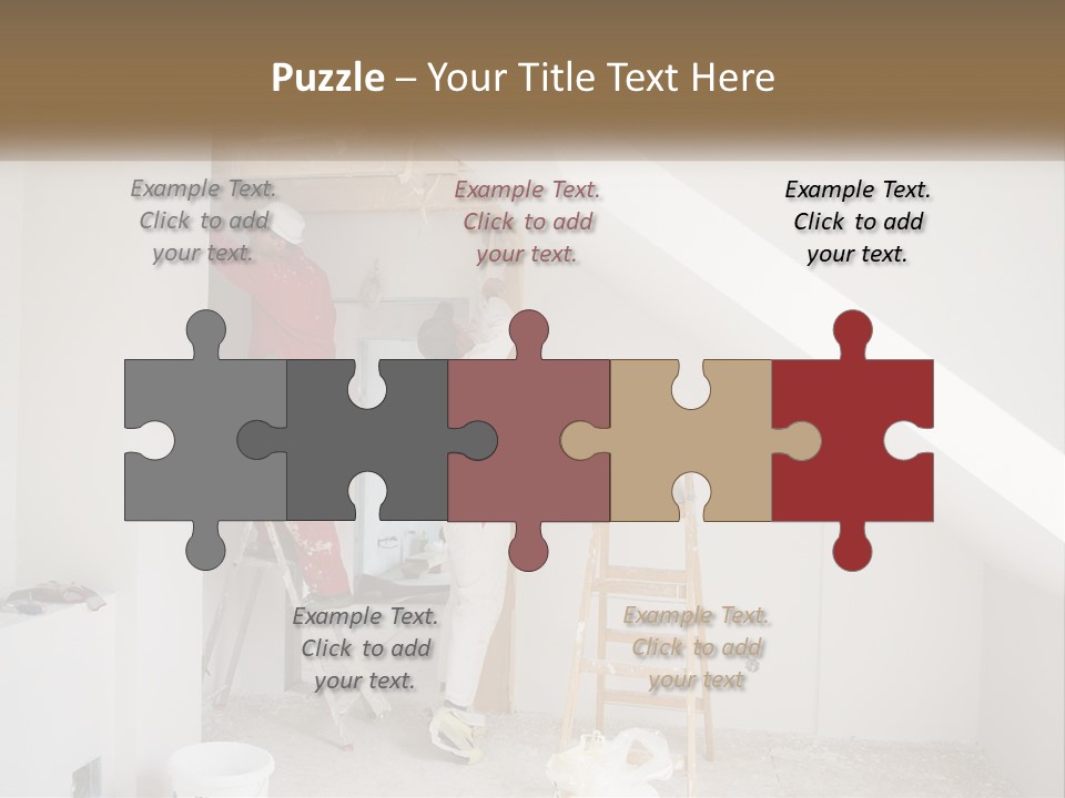 A Couple Of Men Working On A Wall In A Room PowerPoint Template