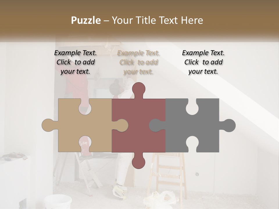 A Couple Of Men Working On A Wall In A Room PowerPoint Template