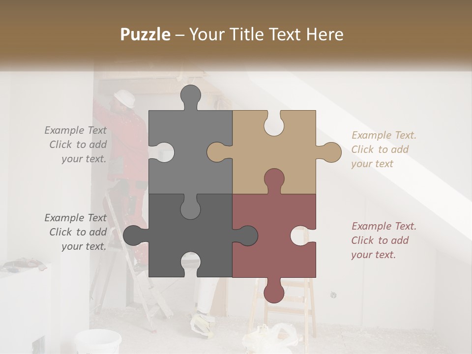 A Couple Of Men Working On A Wall In A Room PowerPoint Template