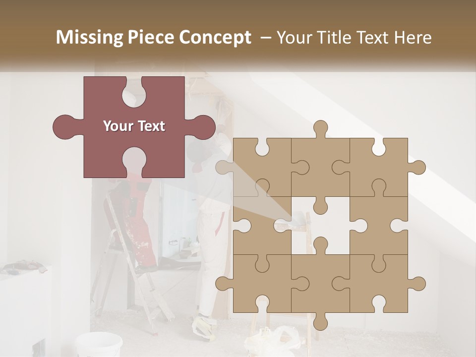 A Couple Of Men Working On A Wall In A Room PowerPoint Template