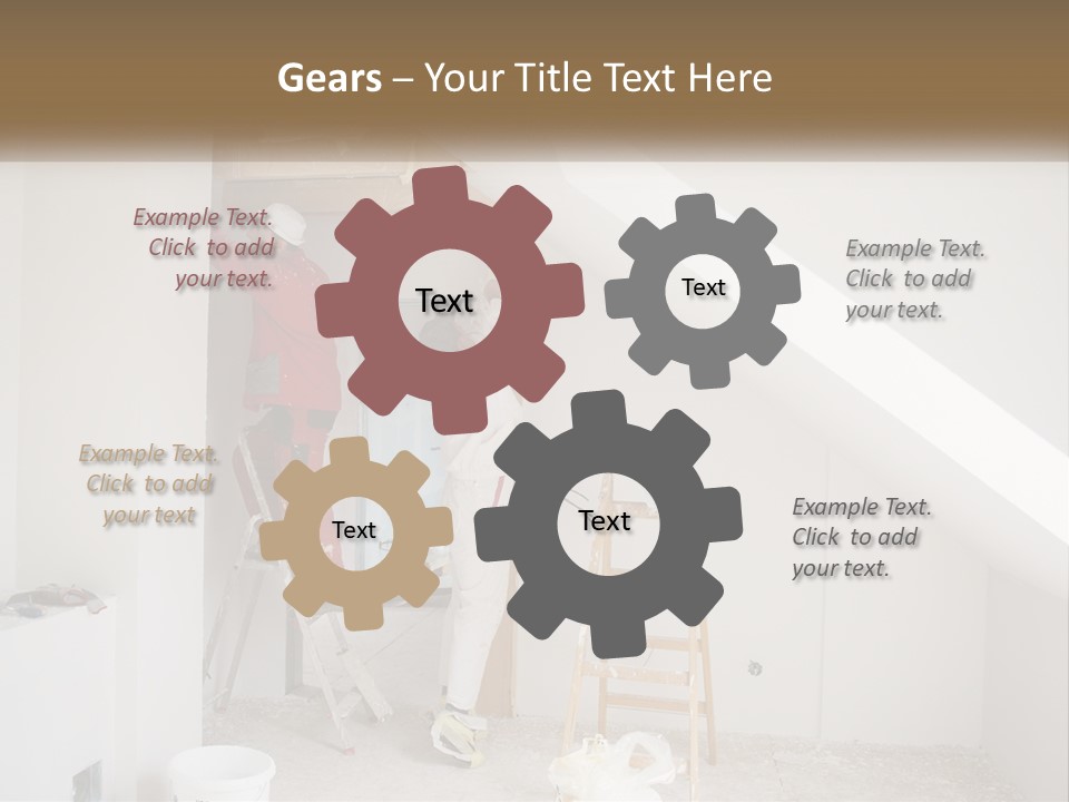 A Couple Of Men Working On A Wall In A Room PowerPoint Template