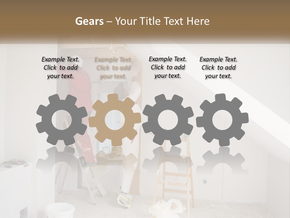 A Couple Of Men Working On A Wall In A Room PowerPoint Template