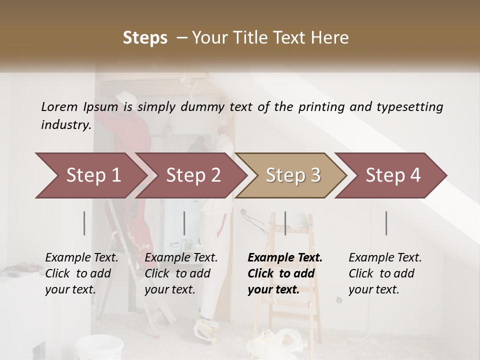 A Couple Of Men Working On A Wall In A Room PowerPoint Template
