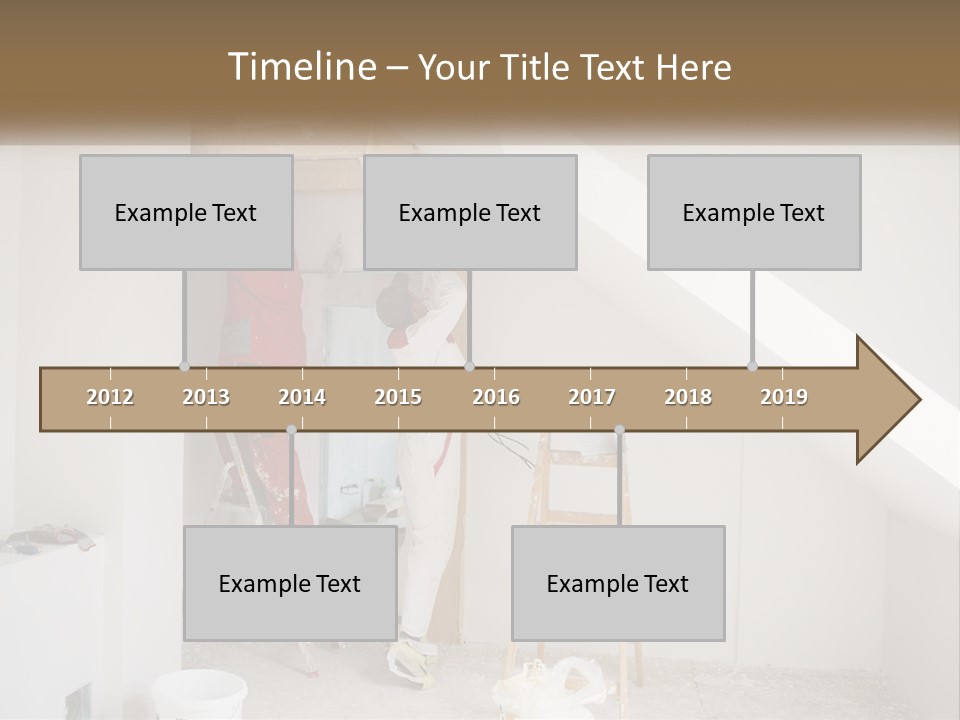 A Couple Of Men Working On A Wall In A Room PowerPoint Template