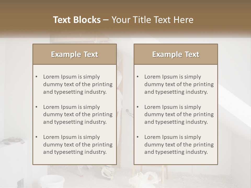 A Couple Of Men Working On A Wall In A Room PowerPoint Template