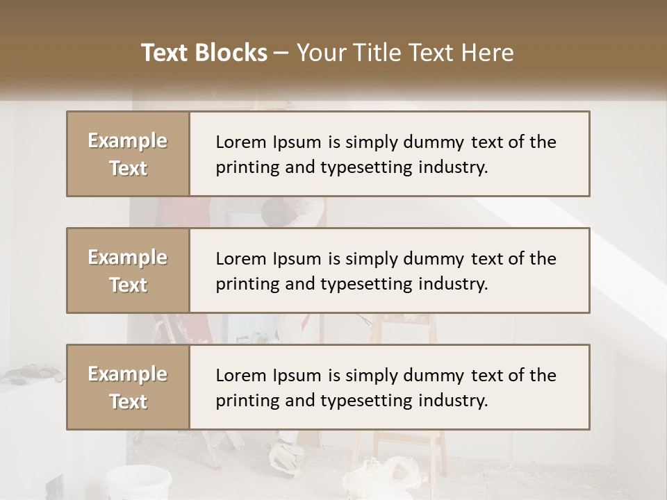 A Couple Of Men Working On A Wall In A Room PowerPoint Template