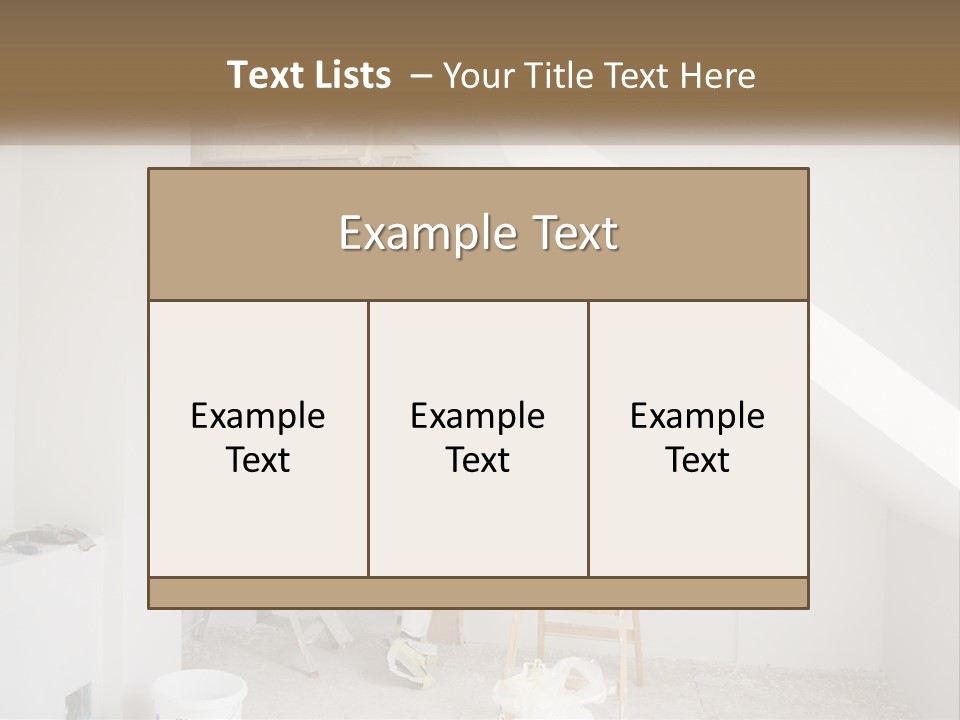 A Couple Of Men Working On A Wall In A Room PowerPoint Template