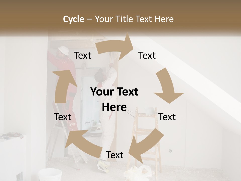 A Couple Of Men Working On A Wall In A Room PowerPoint Template