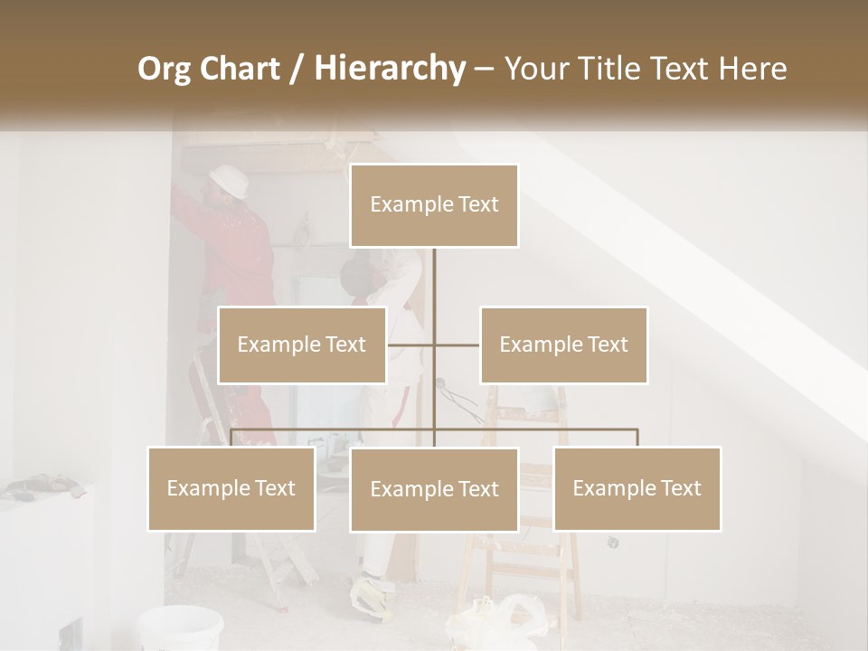 A Couple Of Men Working On A Wall In A Room PowerPoint Template