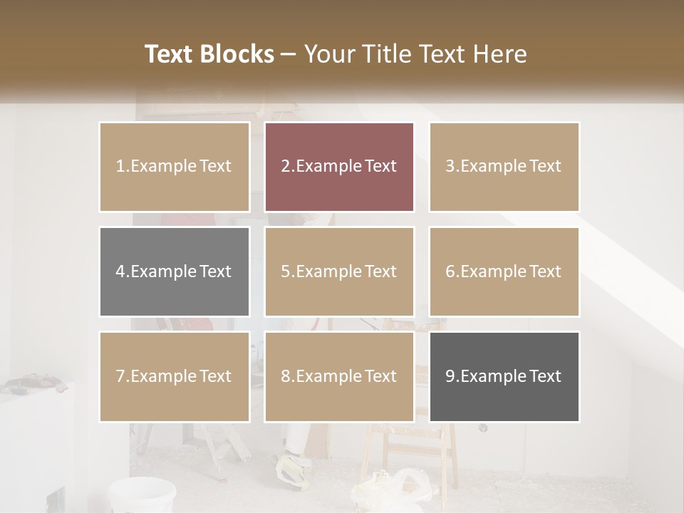 A Couple Of Men Working On A Wall In A Room PowerPoint Template