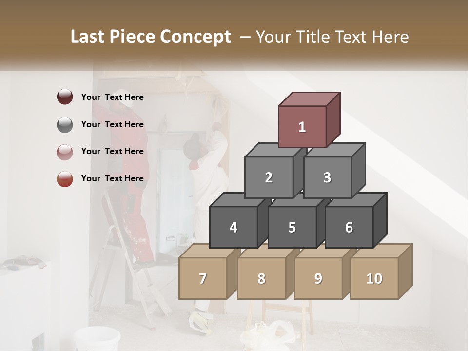 A Couple Of Men Working On A Wall In A Room PowerPoint Template