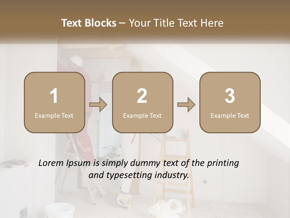 A Couple Of Men Working On A Wall In A Room PowerPoint Template