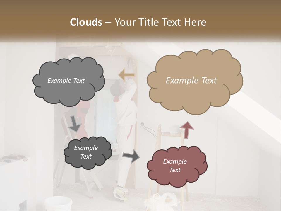 A Couple Of Men Working On A Wall In A Room PowerPoint Template