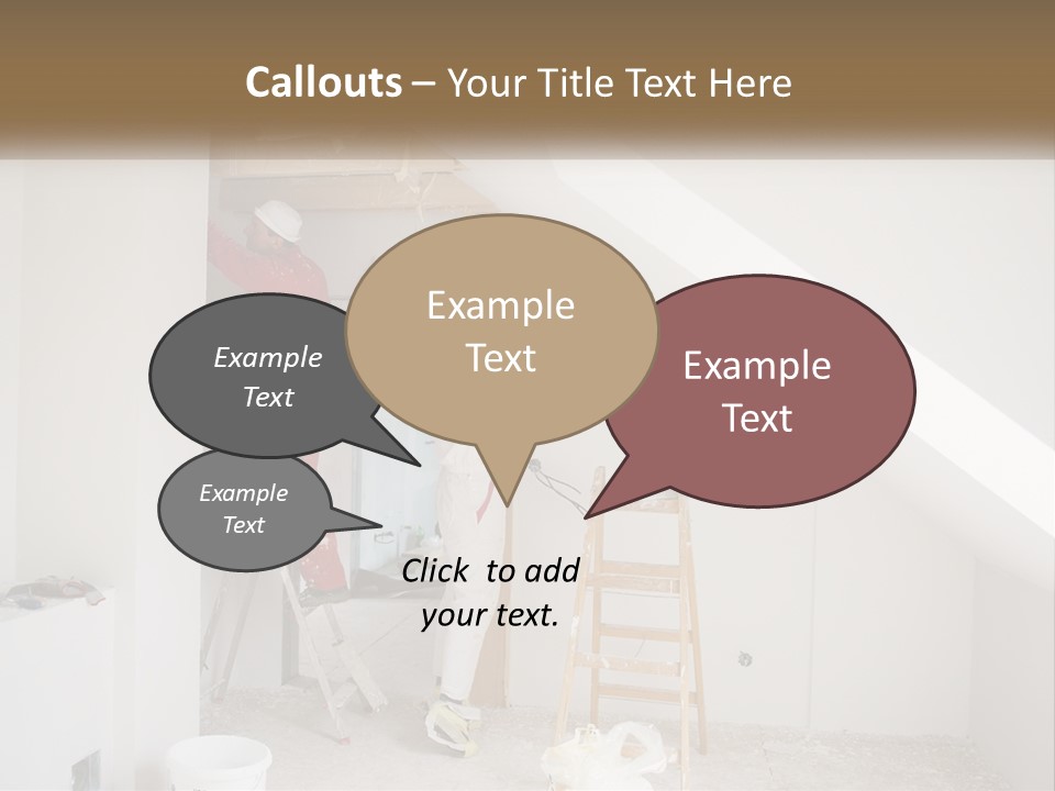 A Couple Of Men Working On A Wall In A Room PowerPoint Template
