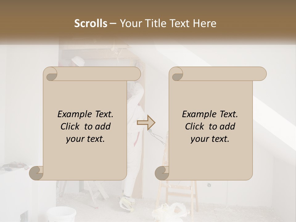 A Couple Of Men Working On A Wall In A Room PowerPoint Template
