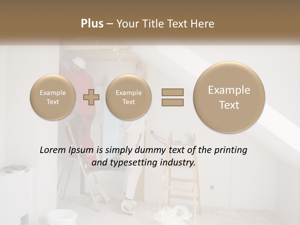 A Couple Of Men Working On A Wall In A Room PowerPoint Template