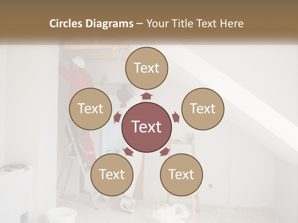 A Couple Of Men Working On A Wall In A Room PowerPoint Template