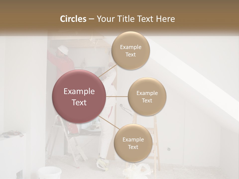 A Couple Of Men Working On A Wall In A Room PowerPoint Template