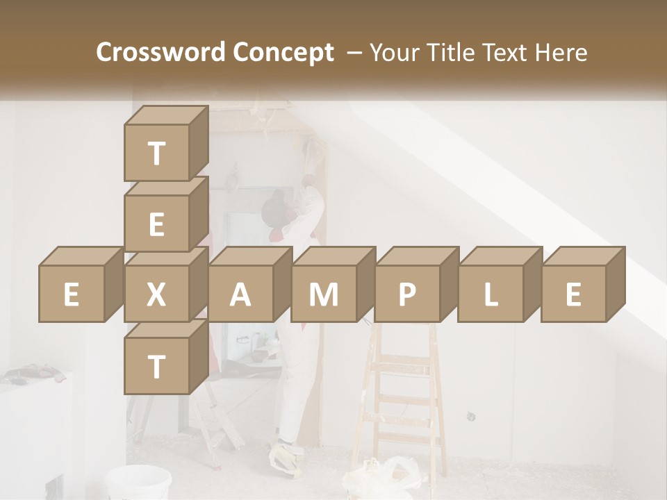 A Couple Of Men Working On A Wall In A Room PowerPoint Template