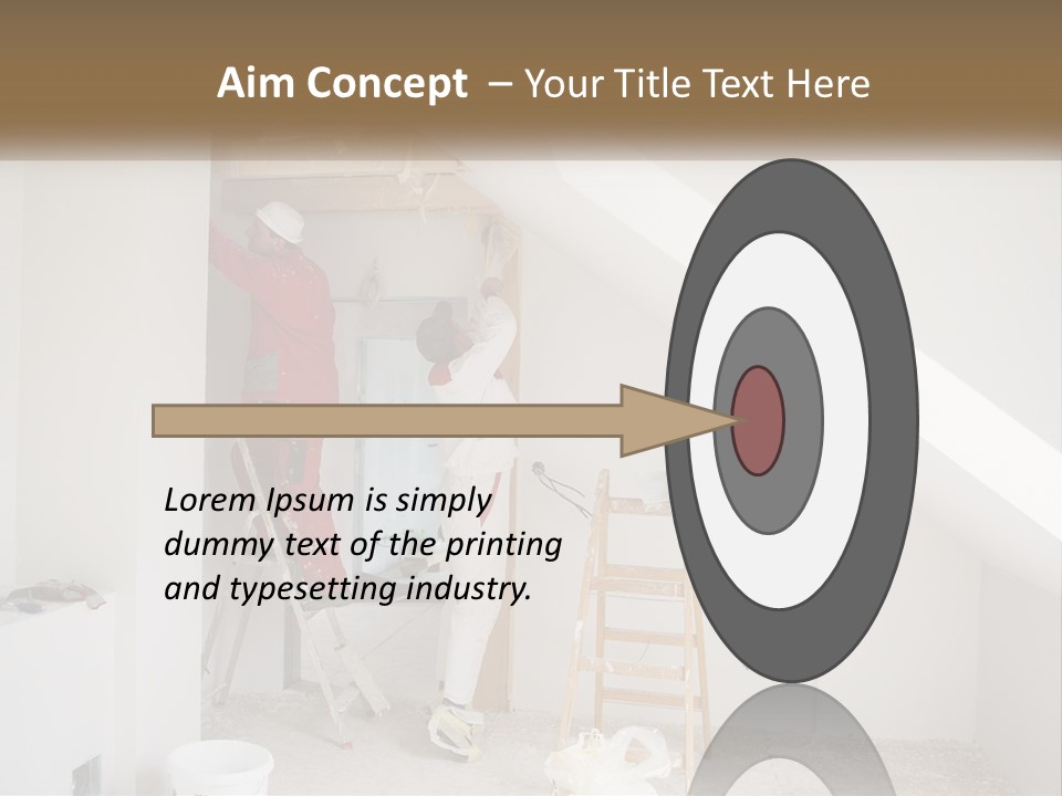 A Couple Of Men Working On A Wall In A Room PowerPoint Template