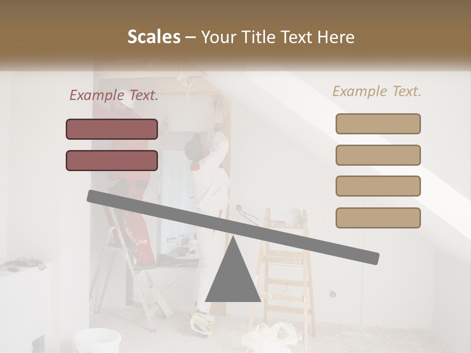 A Couple Of Men Working On A Wall In A Room PowerPoint Template
