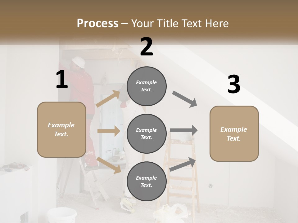 A Couple Of Men Working On A Wall In A Room PowerPoint Template