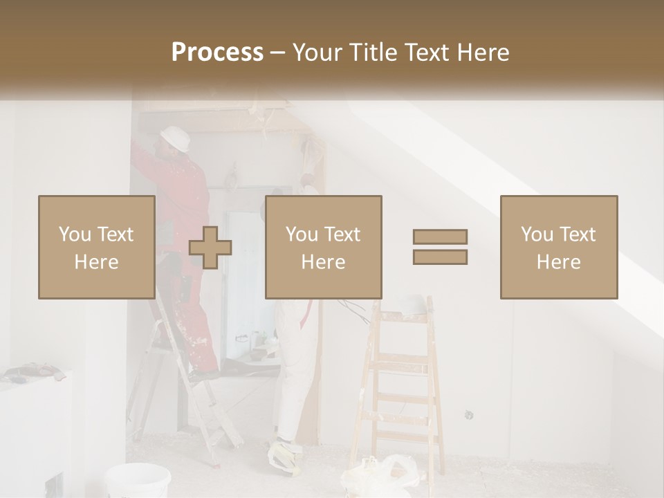 A Couple Of Men Working On A Wall In A Room PowerPoint Template