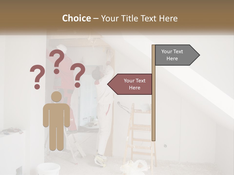 A Couple Of Men Working On A Wall In A Room PowerPoint Template