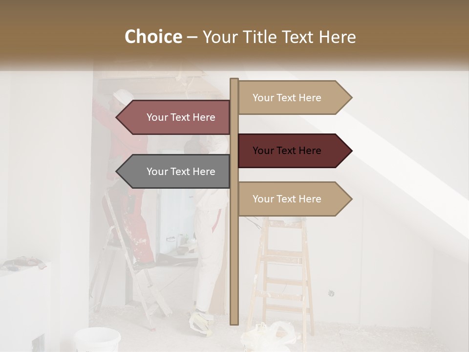 A Couple Of Men Working On A Wall In A Room PowerPoint Template