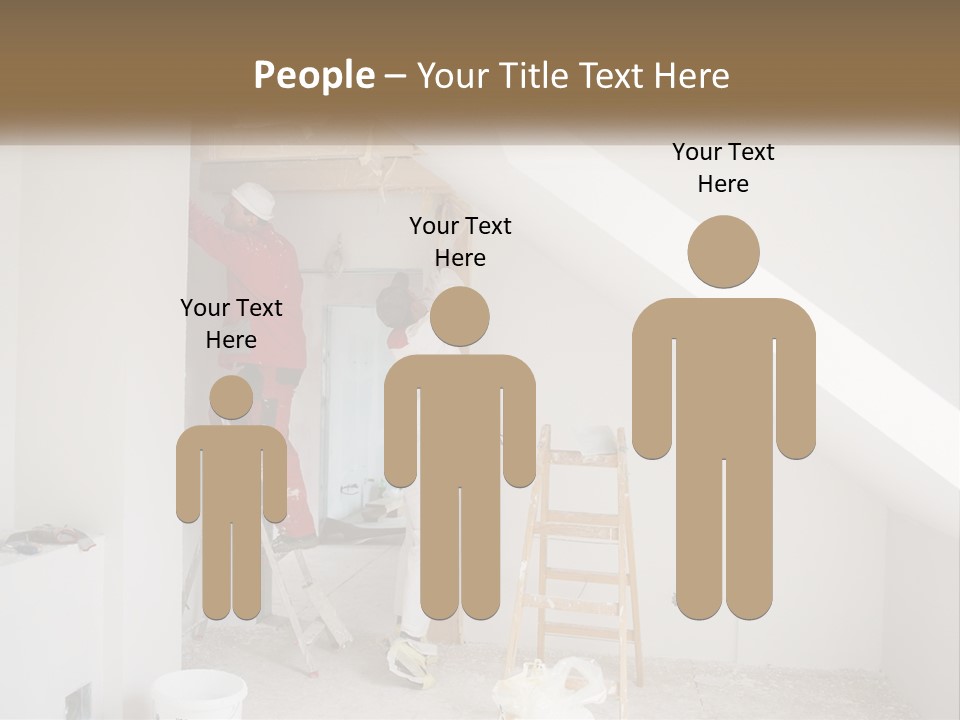 A Couple Of Men Working On A Wall In A Room PowerPoint Template