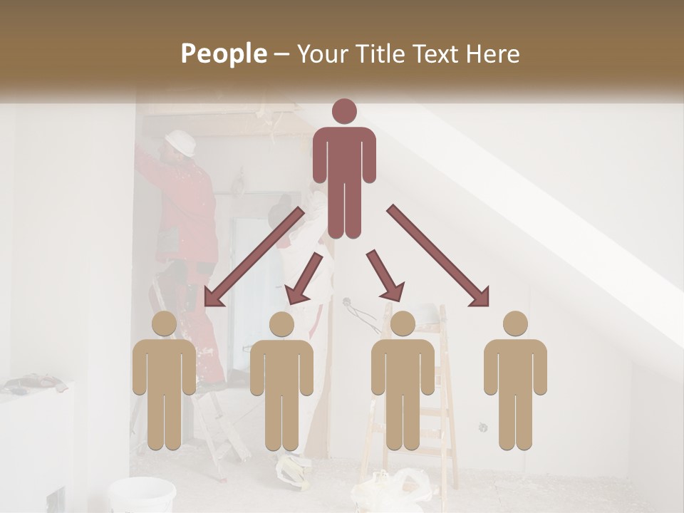 A Couple Of Men Working On A Wall In A Room PowerPoint Template