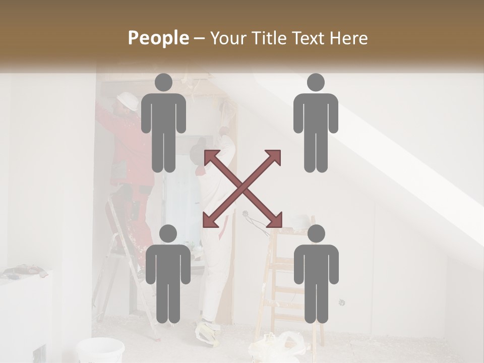 A Couple Of Men Working On A Wall In A Room PowerPoint Template
