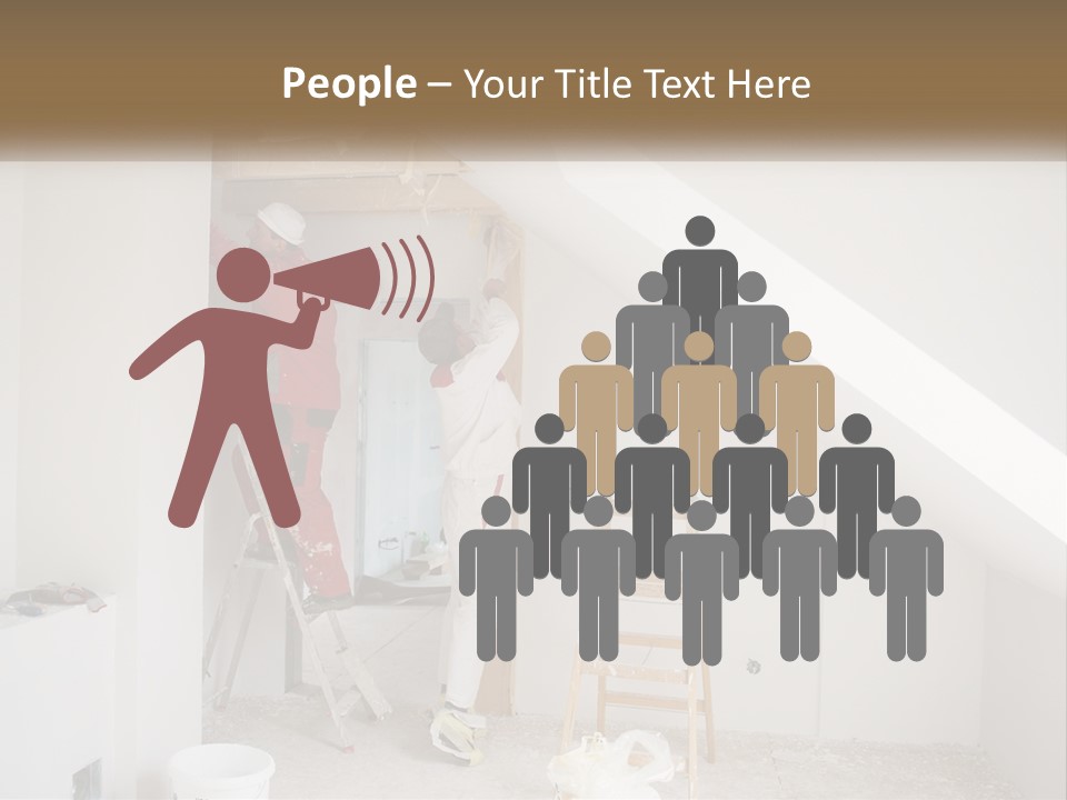 A Couple Of Men Working On A Wall In A Room PowerPoint Template