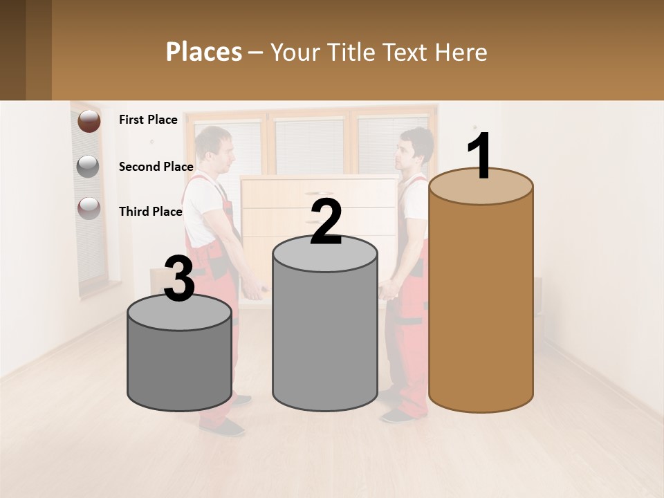 A Couple Of Men Standing Next To Each Other In A Room PowerPoint Template