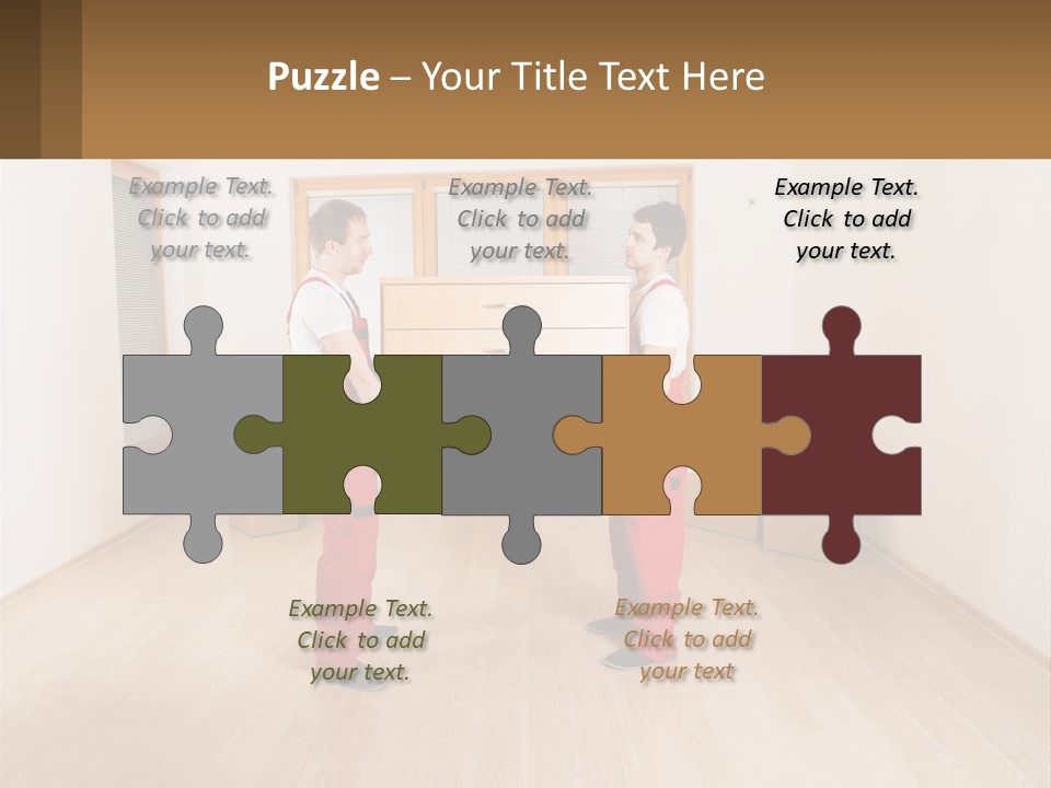 A Couple Of Men Standing Next To Each Other In A Room PowerPoint Template