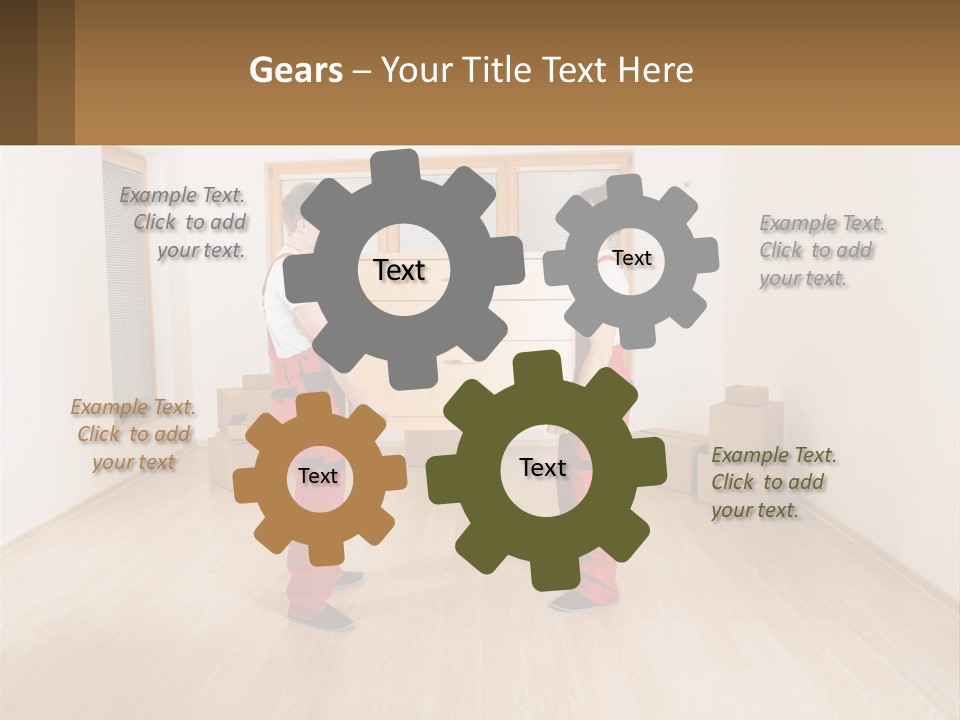 A Couple Of Men Standing Next To Each Other In A Room PowerPoint Template