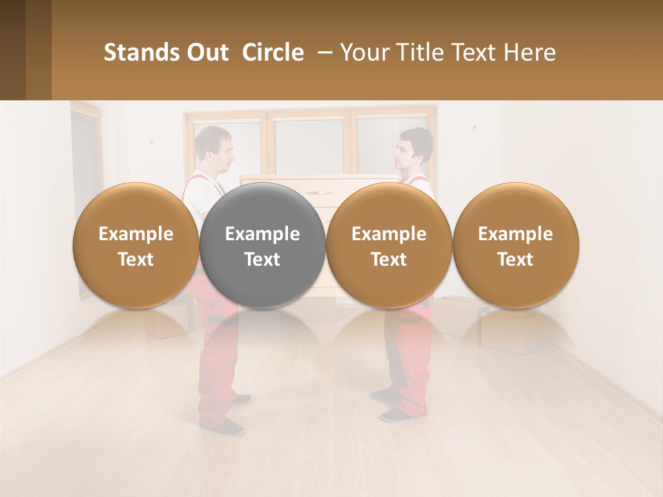 A Couple Of Men Standing Next To Each Other In A Room PowerPoint Template