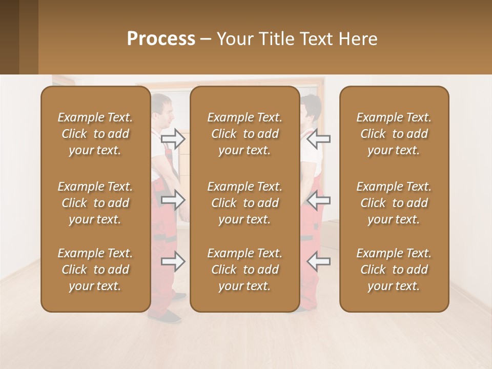 A Couple Of Men Standing Next To Each Other In A Room PowerPoint Template