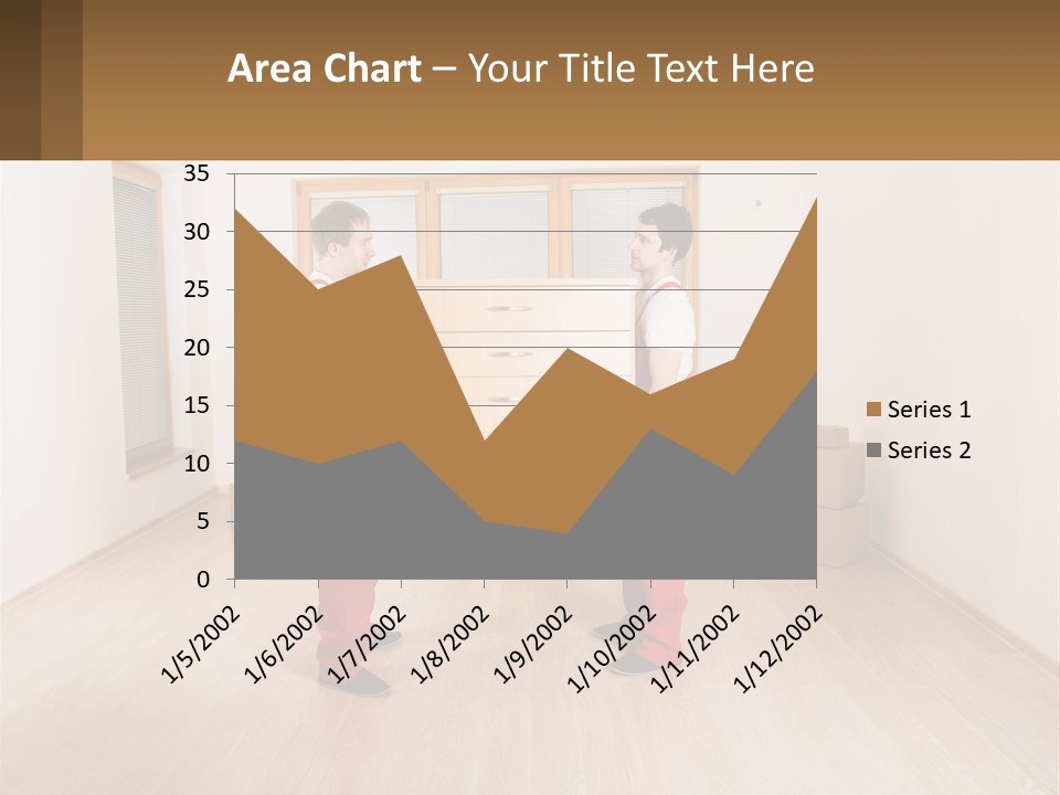 A Couple Of Men Standing Next To Each Other In A Room PowerPoint Template