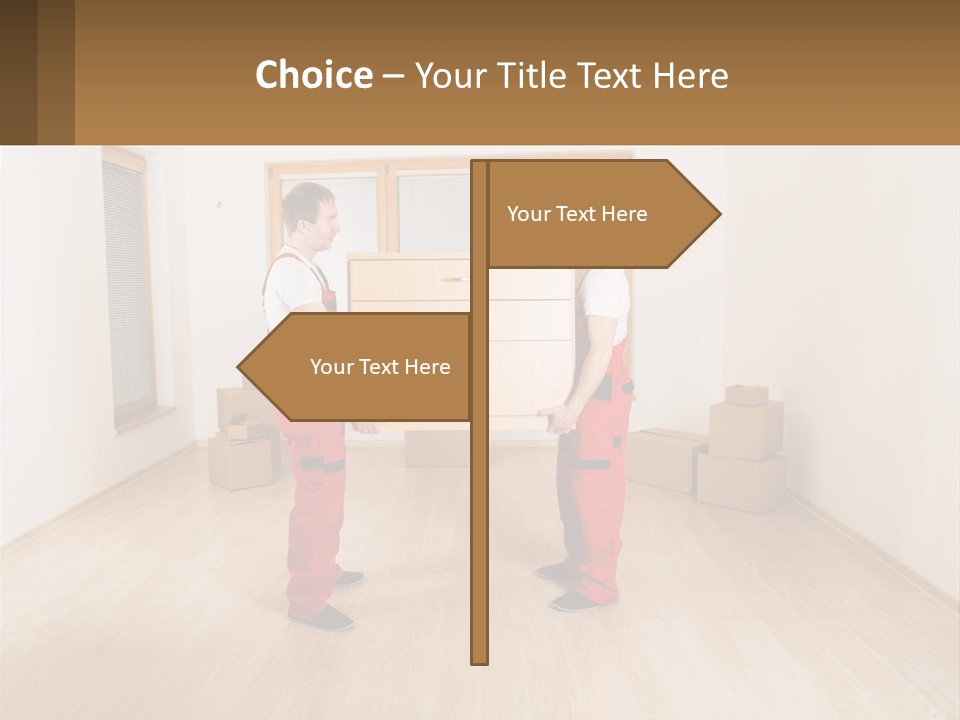 A Couple Of Men Standing Next To Each Other In A Room PowerPoint Template