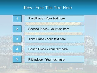 A Building That Has A Lot Of Windows On It PowerPoint Template