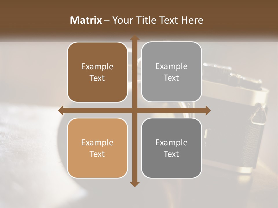 A Camera Sitting On Top Of A Wooden Table PowerPoint Template