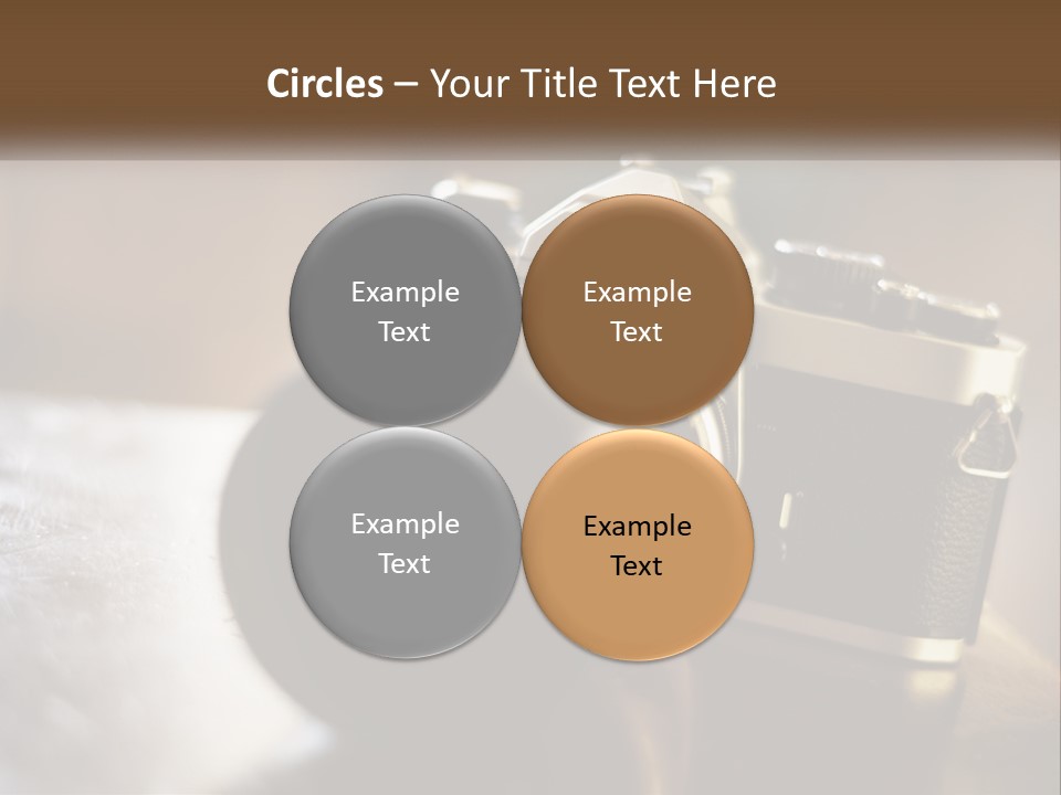 A Camera Sitting On Top Of A Wooden Table PowerPoint Template