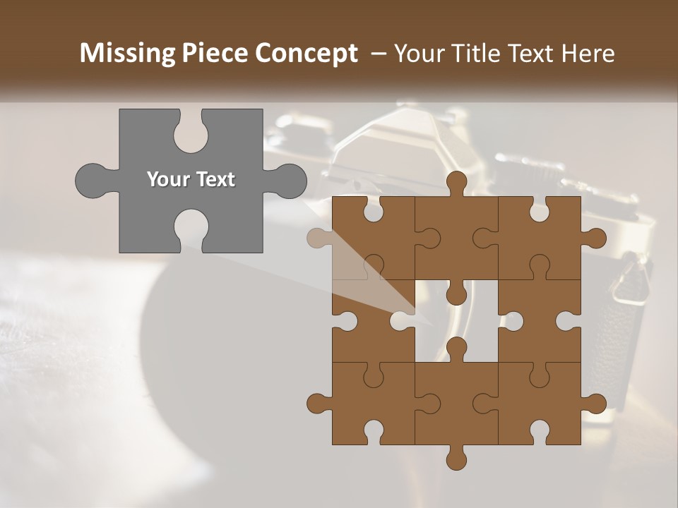 A Camera Sitting On Top Of A Wooden Table PowerPoint Template