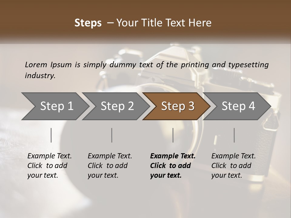 A Camera Sitting On Top Of A Wooden Table PowerPoint Template