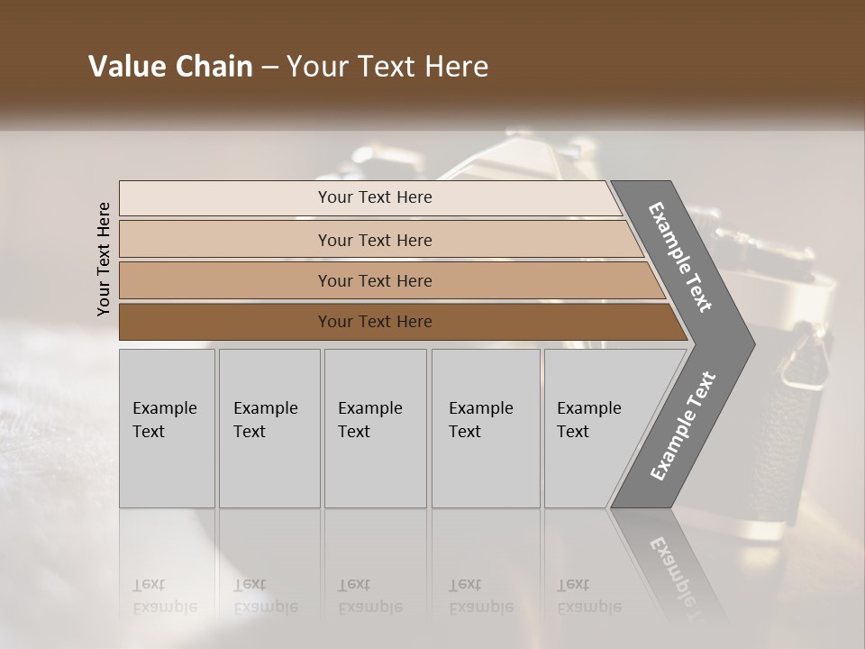 A Camera Sitting On Top Of A Wooden Table PowerPoint Template