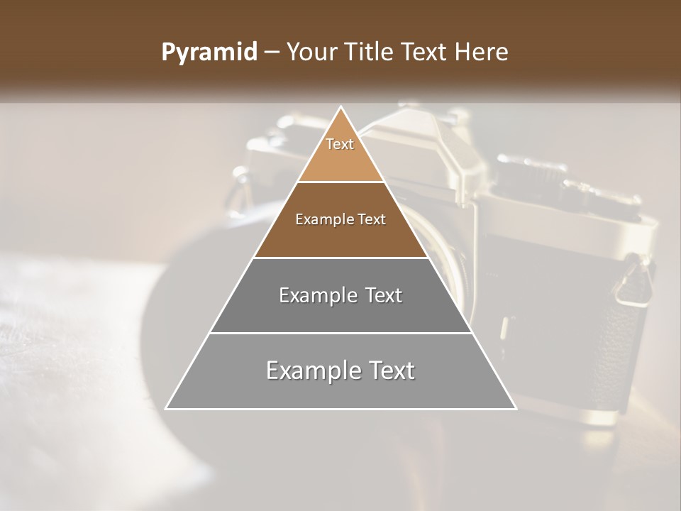 A Camera Sitting On Top Of A Wooden Table PowerPoint Template