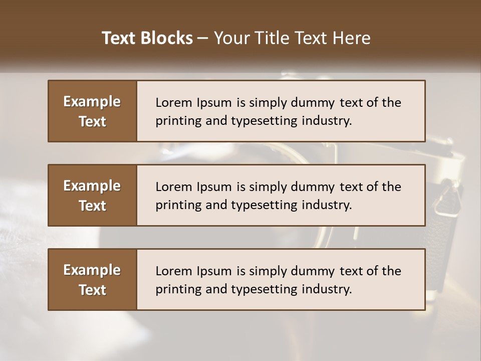 A Camera Sitting On Top Of A Wooden Table PowerPoint Template